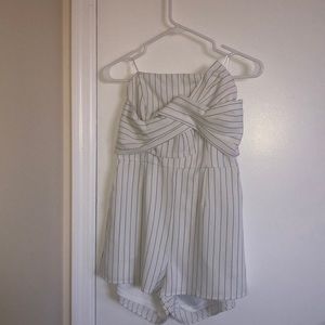 White Romper (Black Stripes)